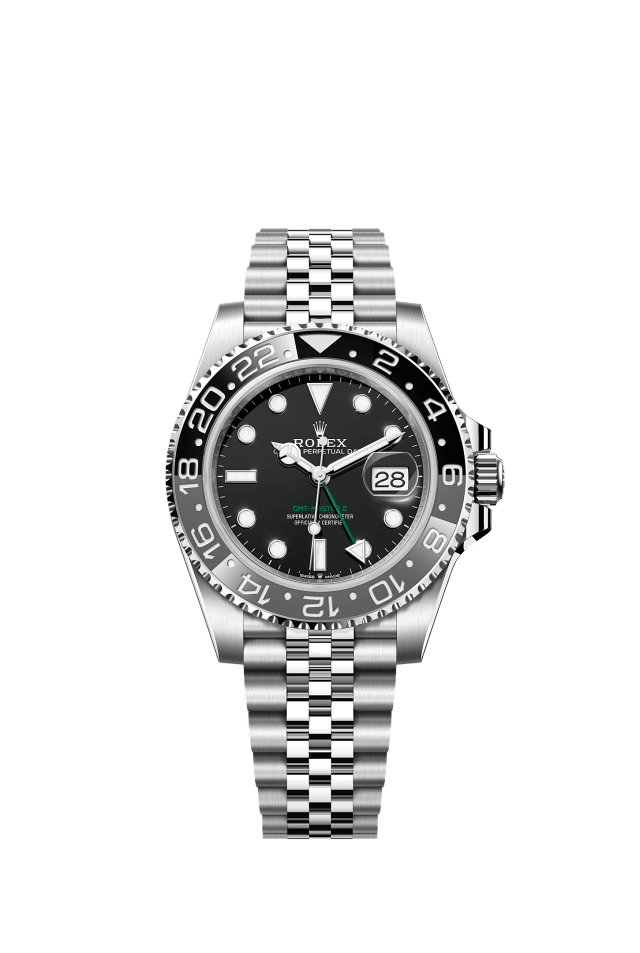 GMT-Master II, Oyster, 40 mm, Oystersteel, Dial : Black, Rolex · illustrated reference 126710GRNR-0003