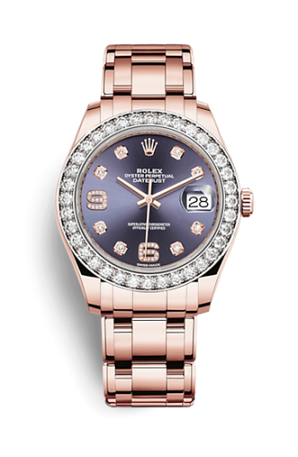 Rolex Datejust Pearlmaster 39 Everose Diamond / Aubergine (86285-0004) · illustrated reference 86285-0004