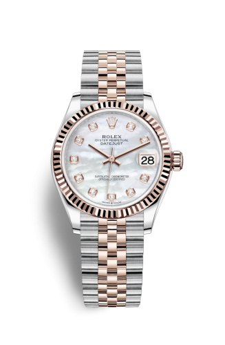 Rolex Datejust 31 Stainless Steel / Rose Gold / Fluted / MOP / Jubilee (278271-0026) · illustrated reference 278271-0026