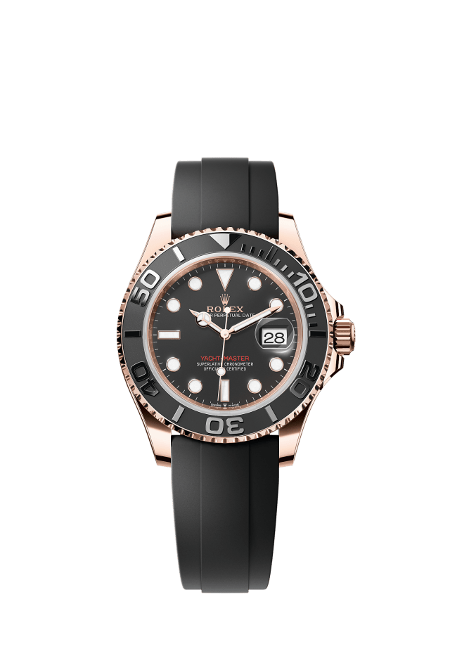 Yacht-Master 40, Oyster, 40 mm, Everose gold, Dial : Intense black, Rolex · illustrated reference 126655-0002