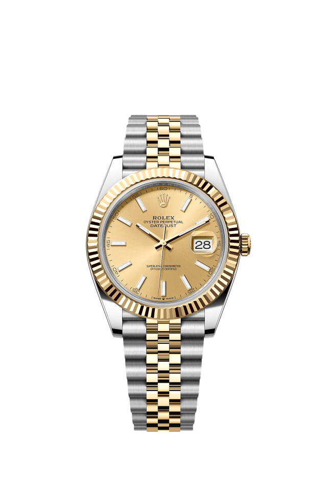 Datejust 41, Oyster, 41 mm, Oystersteel and yellow gold, Dial : Champagne-colour, Rolex · illustrated reference 126333-0010