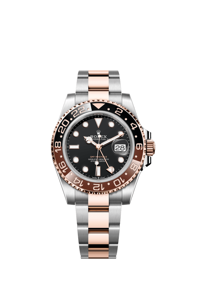 GMT-Master II, Oyster, 40 mm, Oystersteel and Everose gold, Dial : Black, Rolex · illustrated reference 126711CHNR-0002