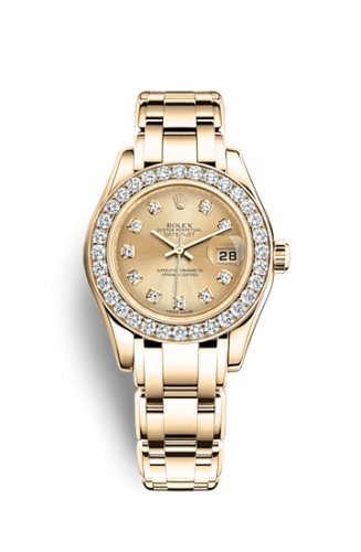 Rolex Datejust Pearlmaster 29 Yellow Gold Diamond / Champagne Diamond (80298-0071) · illustrated reference 80298-0071