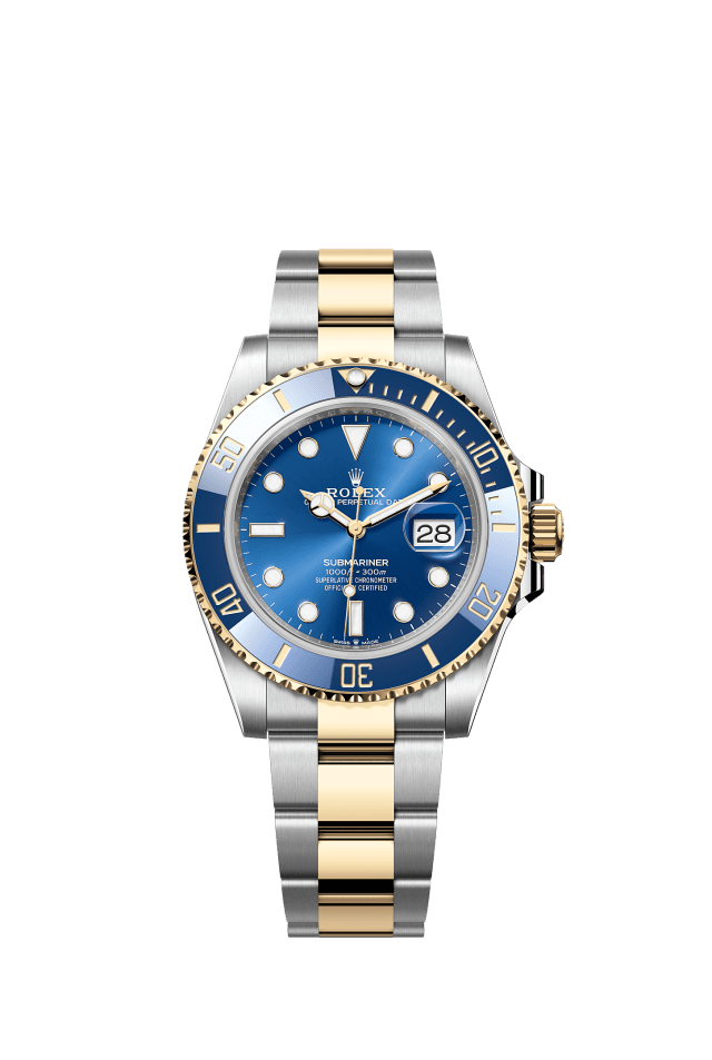 Submariner Date, Oyster, 41 mm, Oystersteel and yellow gold, Dial : Royal blue, Rolex · illustrated reference 126613LB-0002