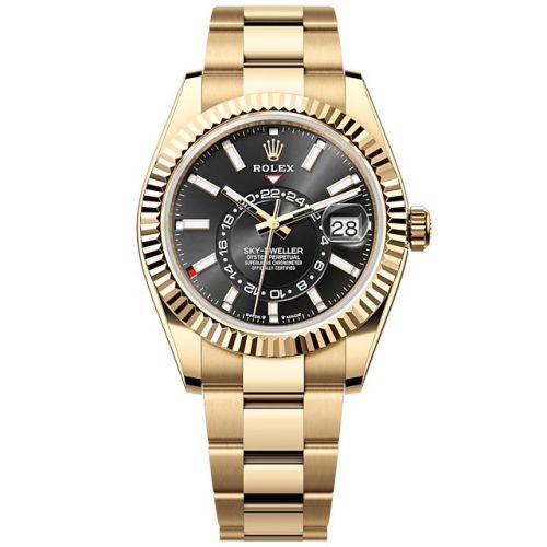 Rolex Sky-Dweller Yellow Gold / Black / Oyster (336938-0002) · illustrated reference 336938-0002