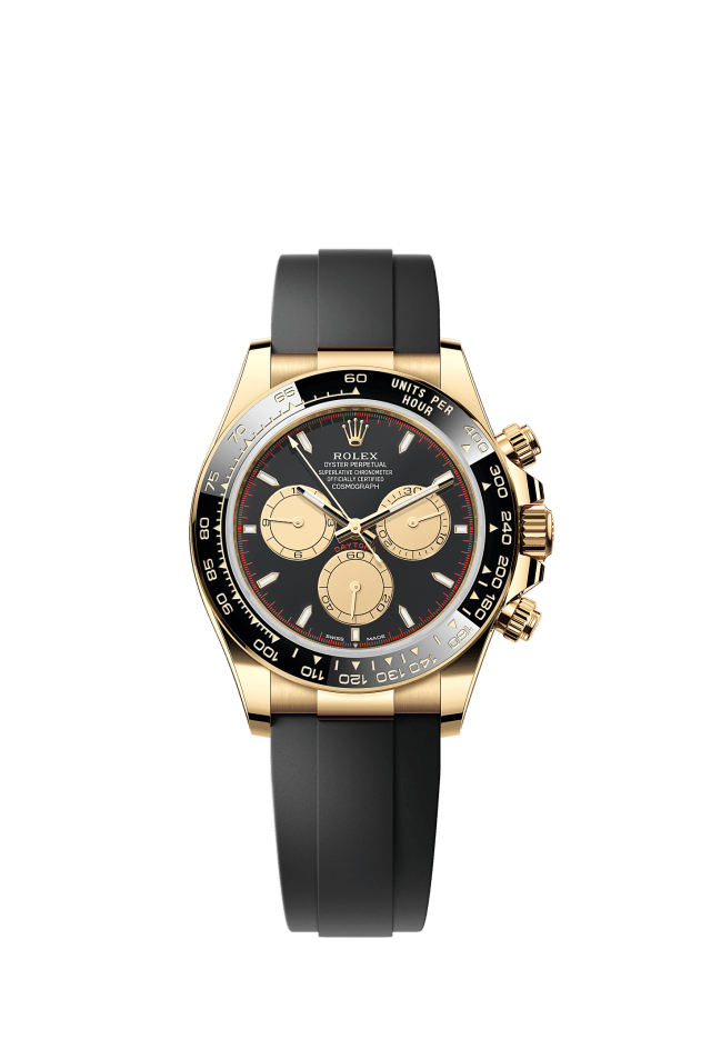 Cosmograph Daytona, Oyster, 40 mm, yellow gold, Dial : Intense black and champagne-colour, Rolex · illustrated reference 126518LN-0004