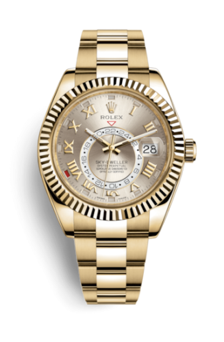 Rolex Sky-Dweller Yellow Gold / Silver Roman (326938-0001) · illustrated reference 326938-0001