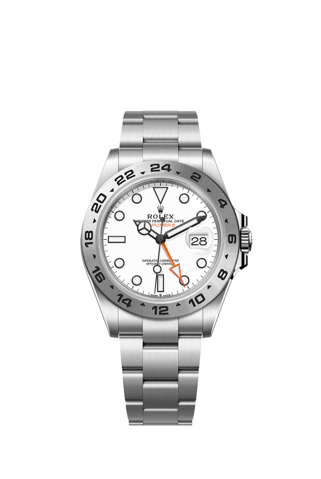 Explorer II, Oyster, 42 mm, Oystersteel, Dial : White, Rolex · illustrated reference 226570-0001