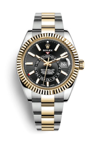 Rolex Sky-Dweller Stainless Steel / Yellow Gold / Black (326933-0002) · illustrated reference 326933-0002